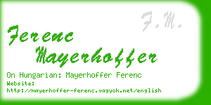 ferenc mayerhoffer business card